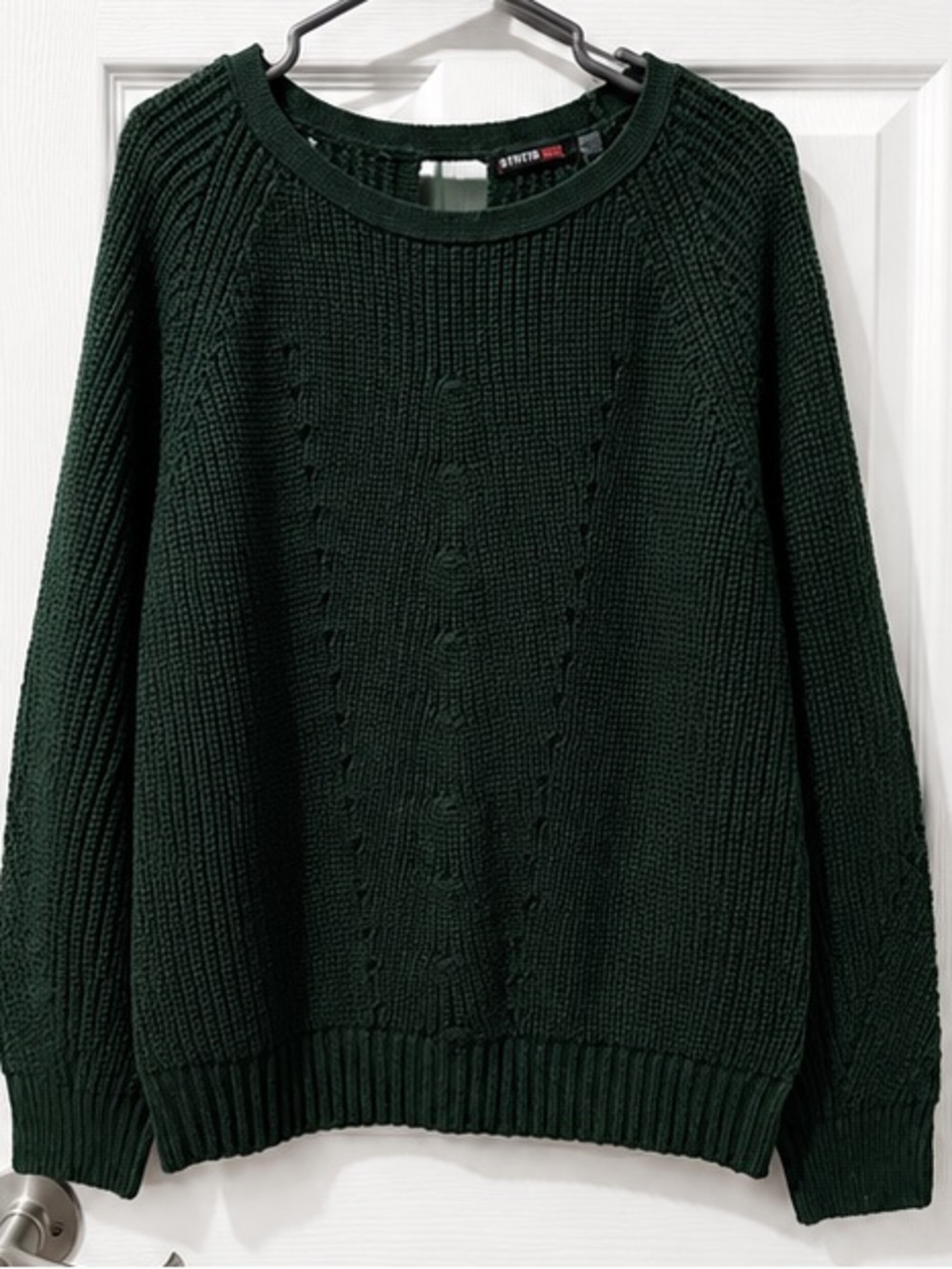 Dark Green Knit Crewneck Sweater - Size Small